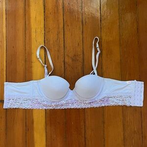 Victoria's Secret White and Purple Lace Bra